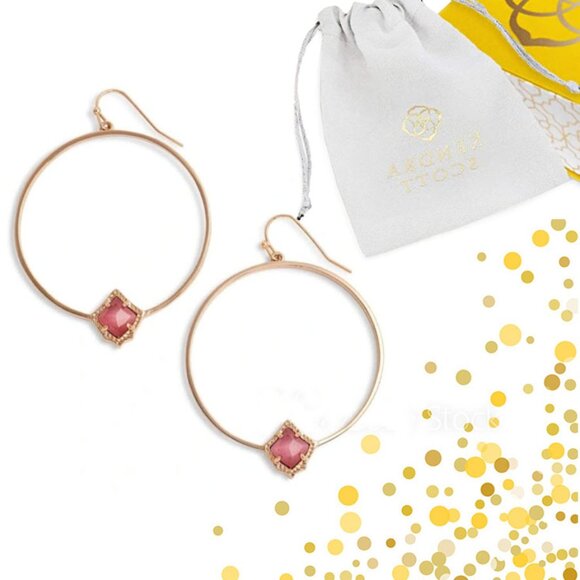 Kendra Scott Rose Gold Elberta Hoop Earrings - Picture 1 of 7